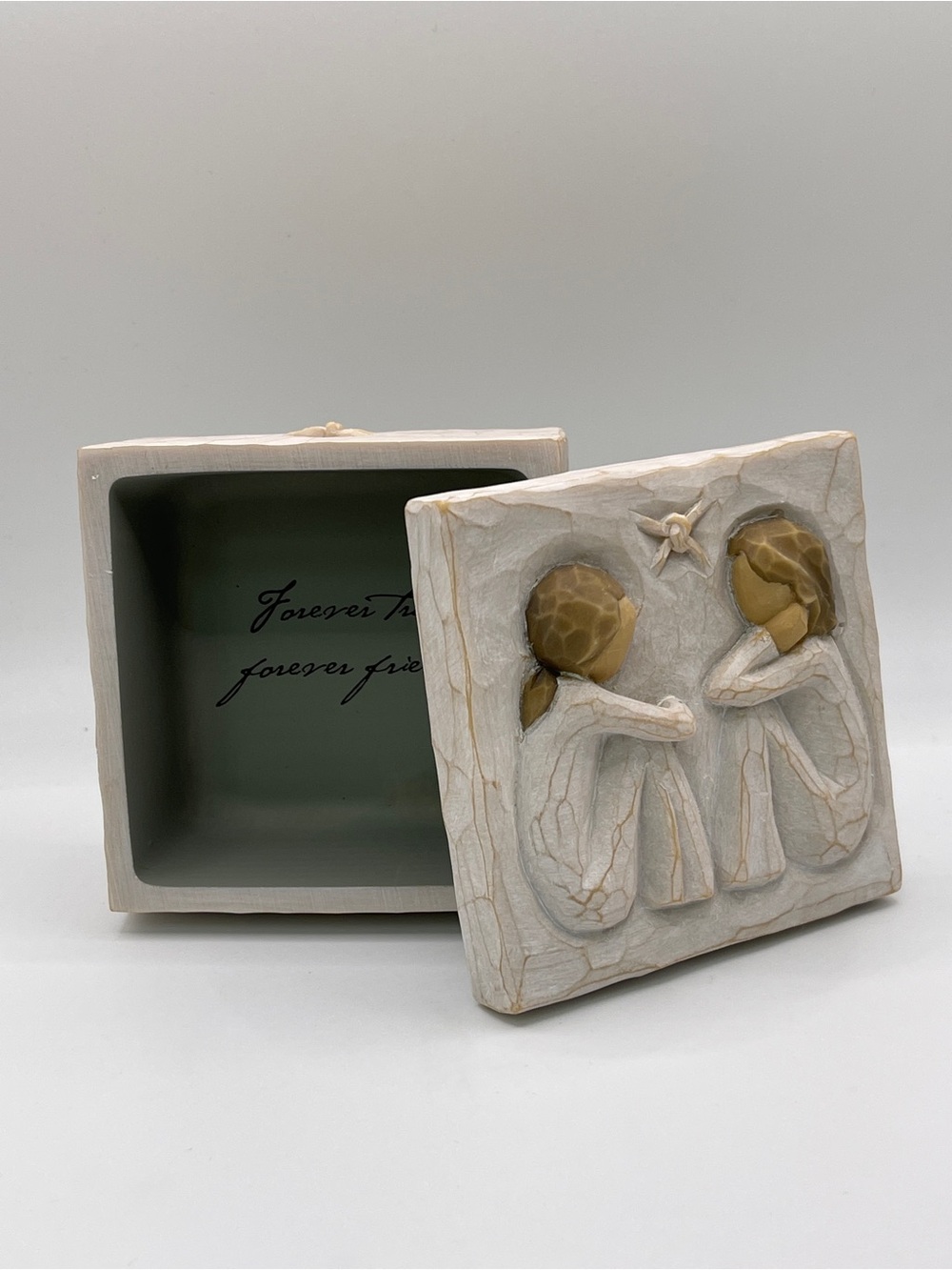 Willow Tree Friendship Keepsake Box in Cream and Tan